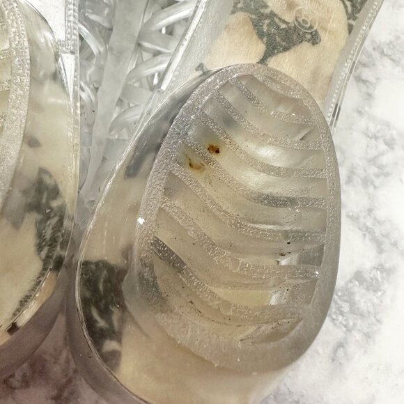 Stuart Weitzman Jellystone Clear Jelly Rhinestone Ballet Flats Silver - Picture 8 of 13